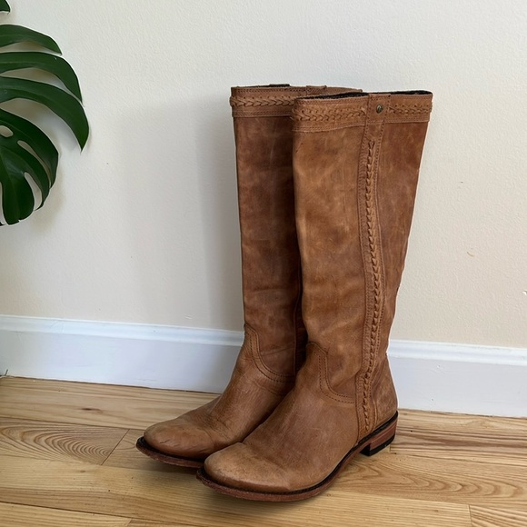 Braided Leather Riding Boots - Picture 1 of 10